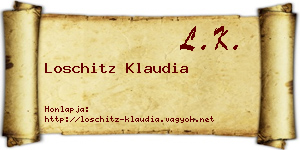 Loschitz Klaudia névjegykártya